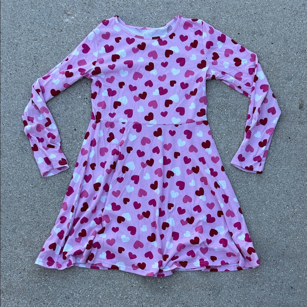 The Children's Place Pink and Red Heart Dress